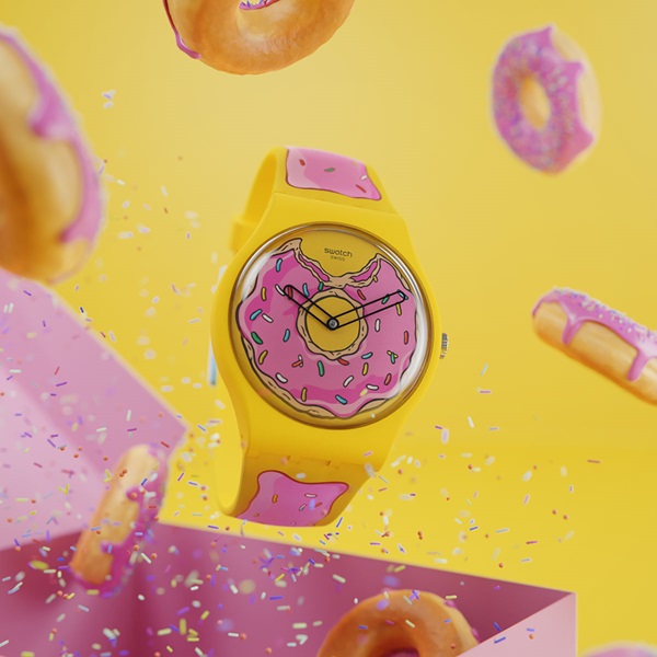 Η Swatch παρουσιάζει το τέλειο ρόλοι με έμπνευση το ντόνατ από την περιχυμένη σειρά The Simpsons
